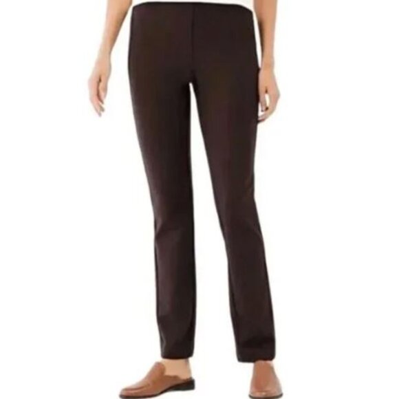 J. JILL Size Small Ponte Slim Leg Chocolate Brown Legging Pants Pull On Stretch - Picture 1 of 5